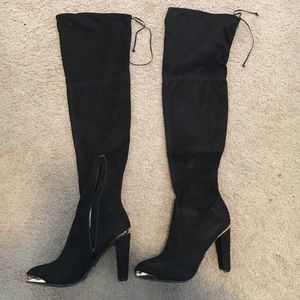 tie-back over-the-knee boots NEVER WORN