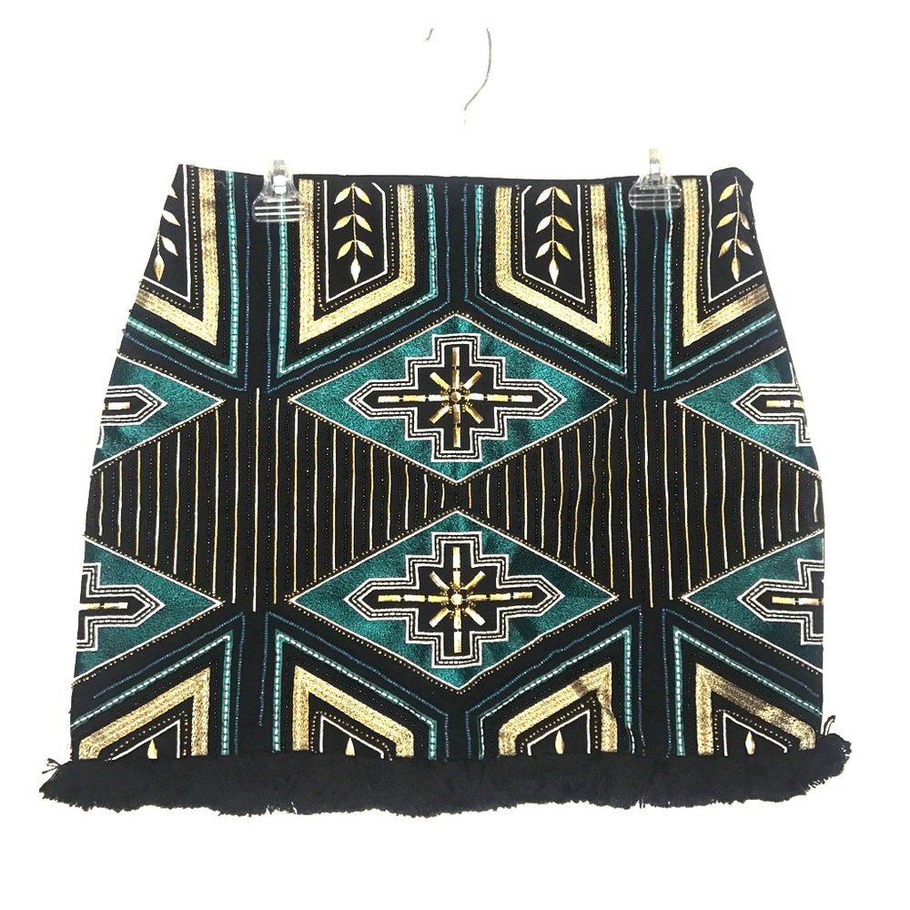 Beaded Front Mini Skirt