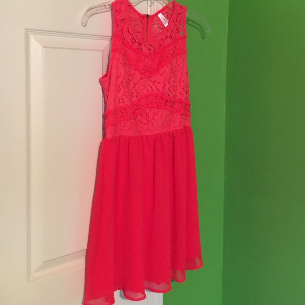 Hot pink lace dress