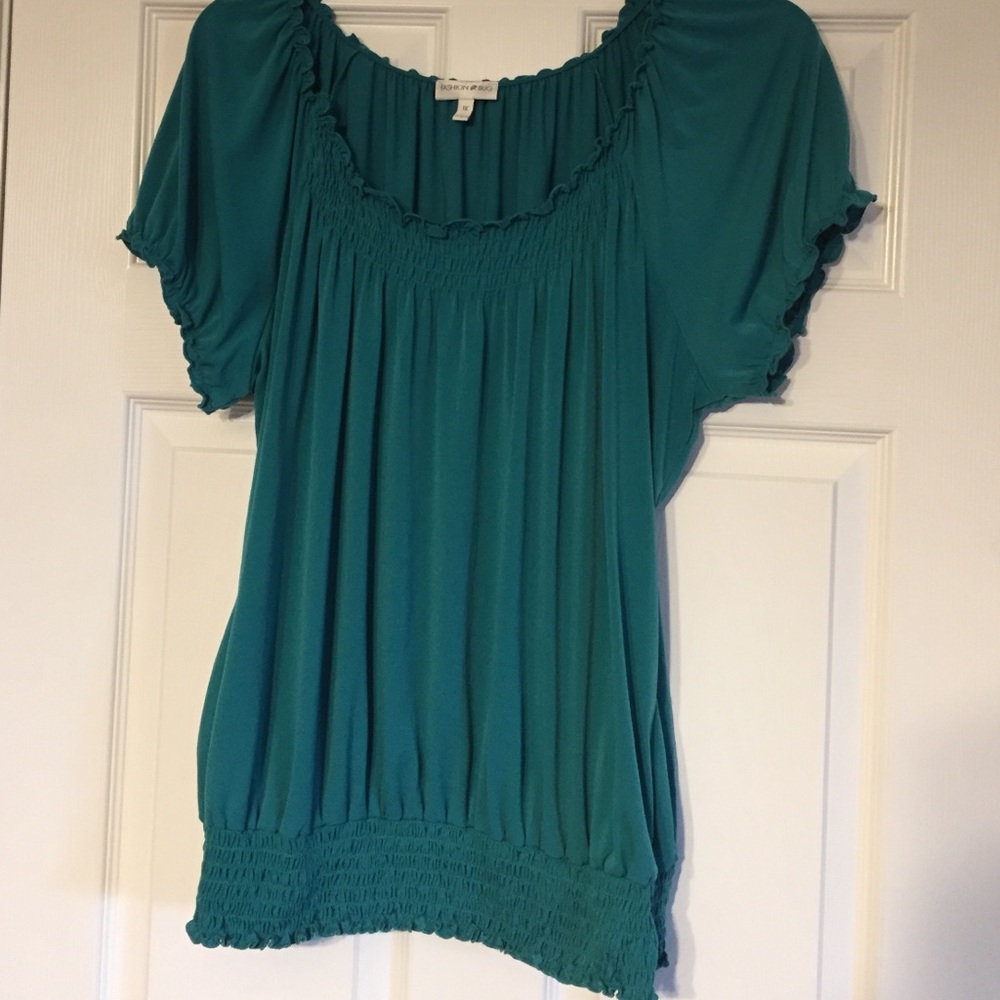 Fashion Bug teal shirt sleeve. Size 1X.