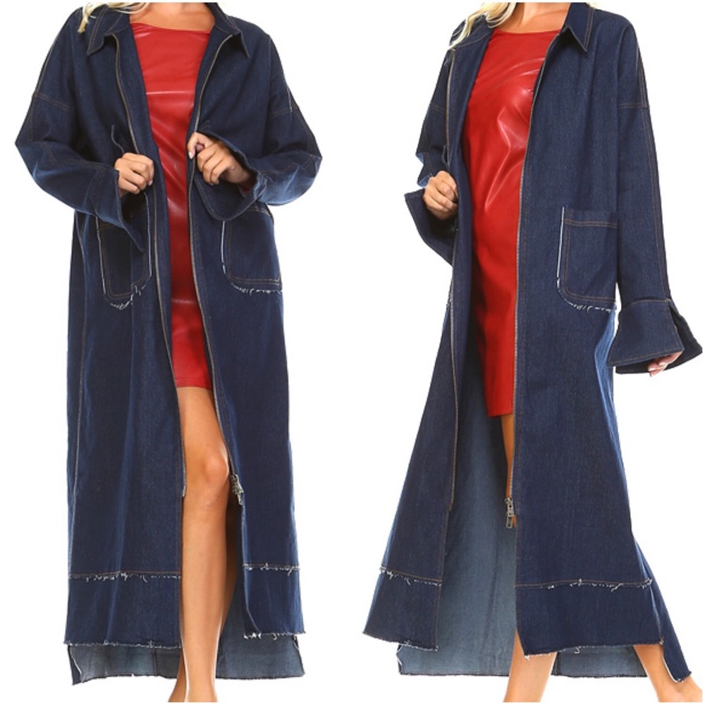 JUST IN! NWT Oversized Long Denim Jacket, S,L