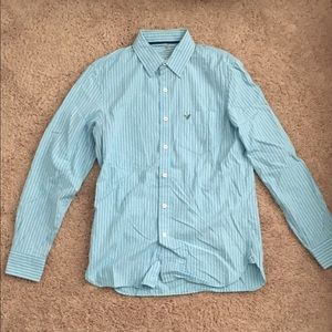 Light Blue and White Striped American Eagle Dress