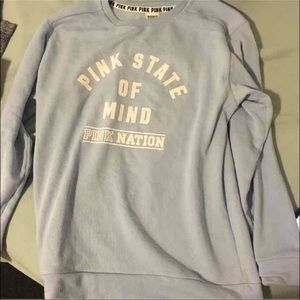 PINK light blue long sleeve sweater
