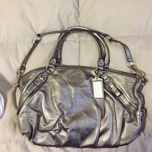 Coach gunmetal silver shoulder bag