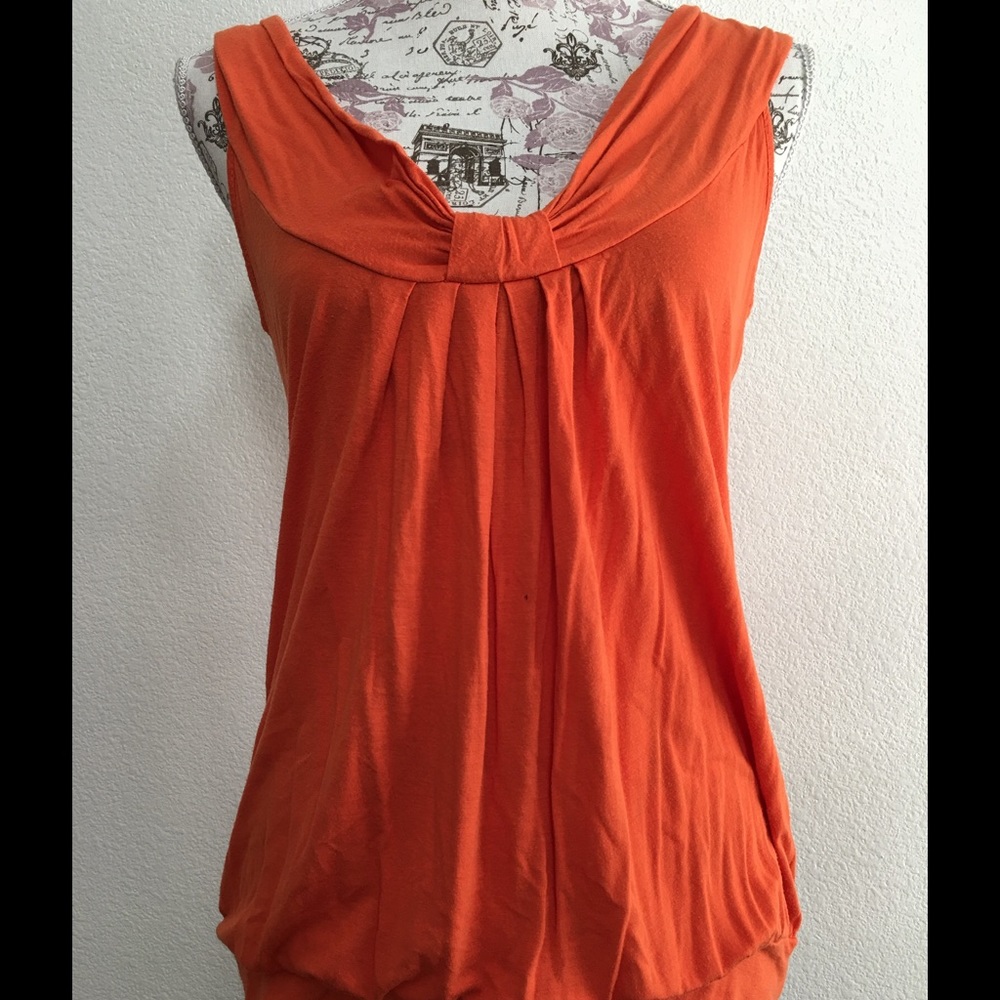 Orange Cotton Tank Top