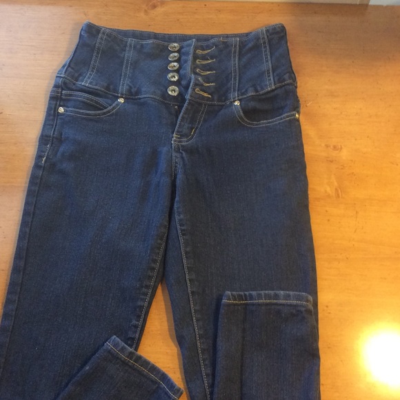 Red Blue Denim skinny jeans size 3 - Picture 1 of 3