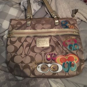 Gold Large Coach Tote Bag