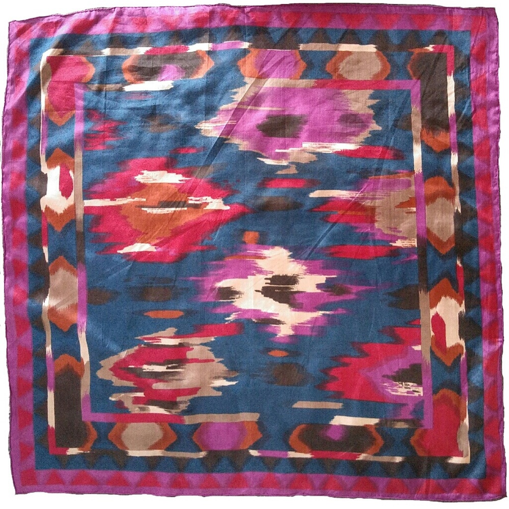 Aztec Pattern Square Scarf - Picture 2 of 2