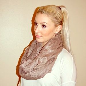 Bronze/Gold Metallic Infinity Scarf from Express