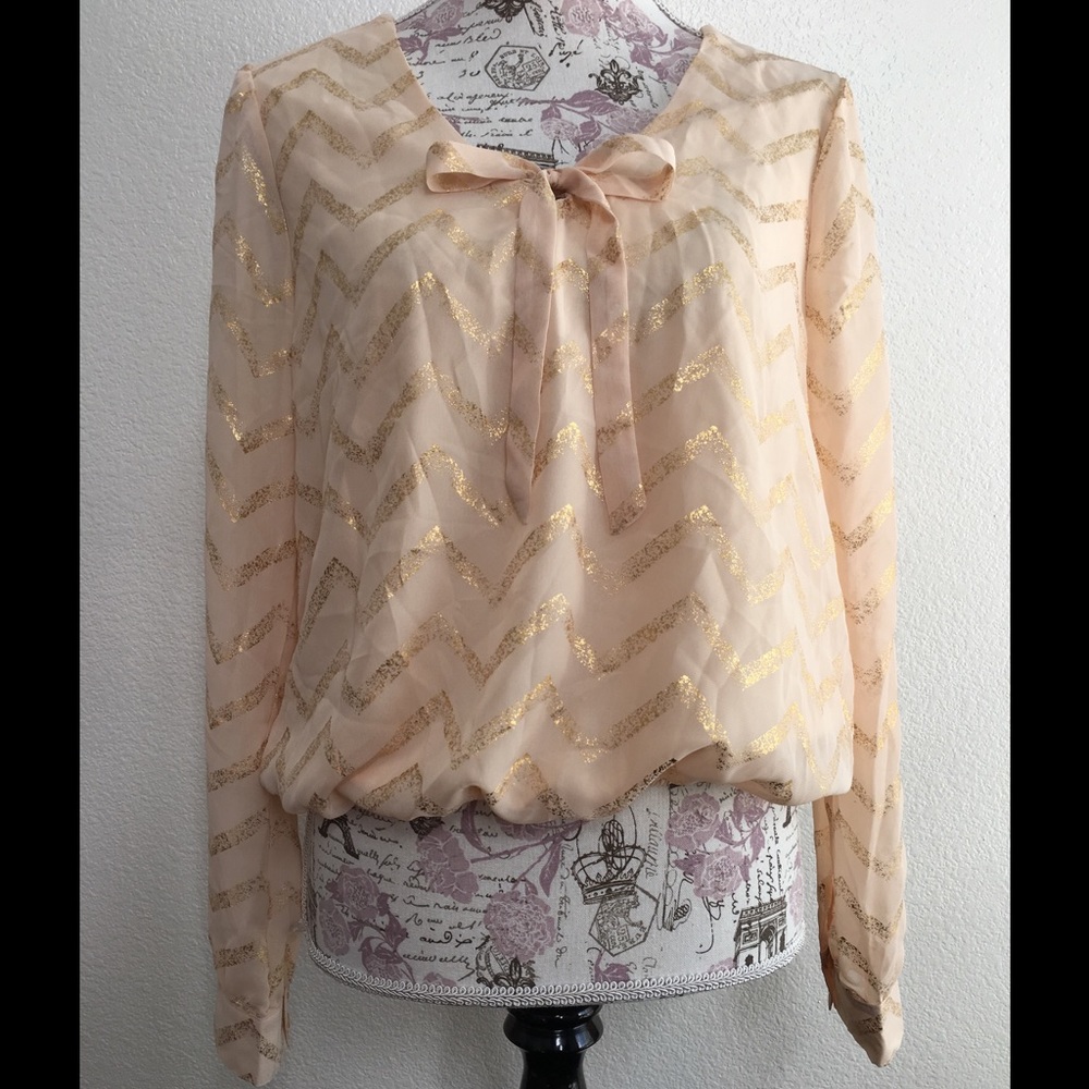 Cream Chevron Top