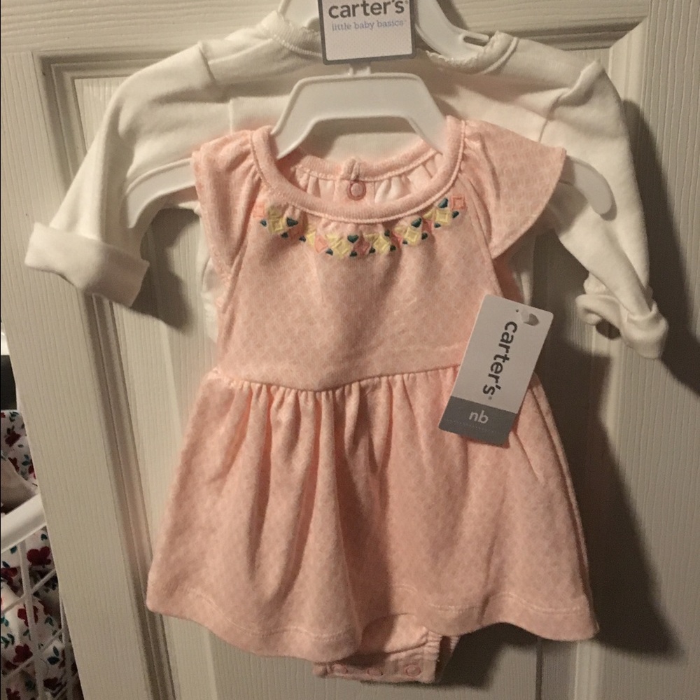 NWT Newborn onesie dress with matching cardigan