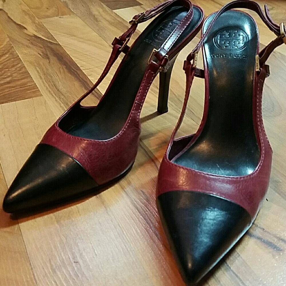 Tory burch leather slingbacks