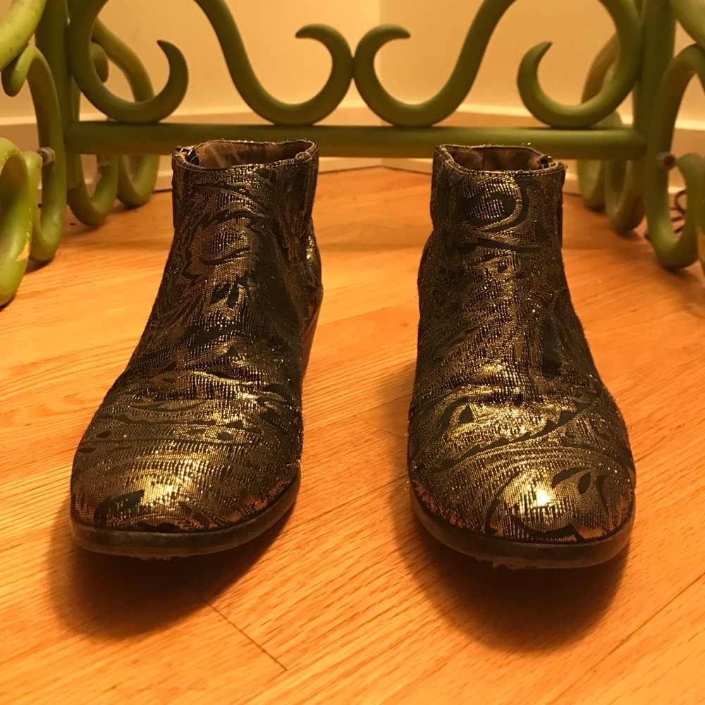 Gold boho booties