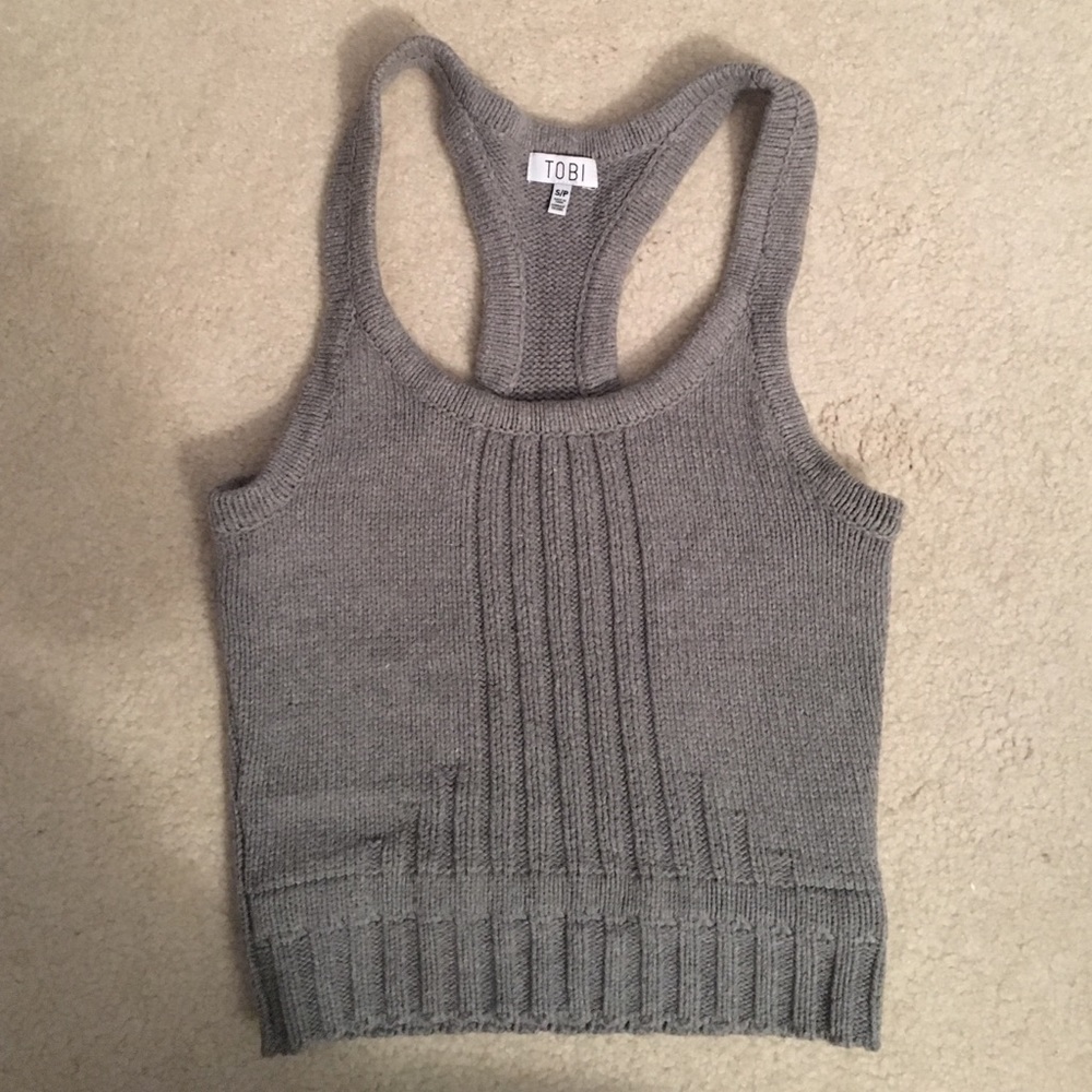 Grey sweater crop top