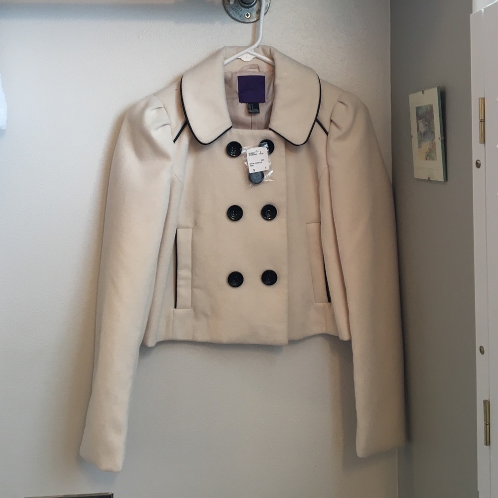 Forever 21 cream button up coat