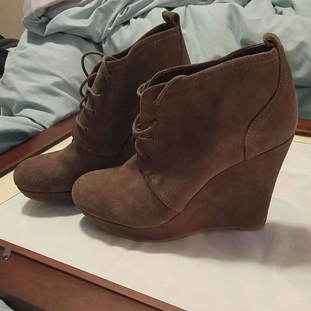Suede heeled booties