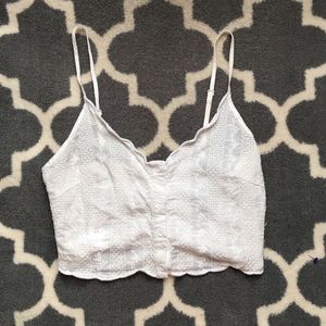 💋Brandy Melville💋 White Crochet tank Crop Top