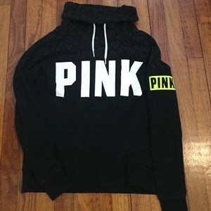 Rare PINK leopard cowl neck pullover