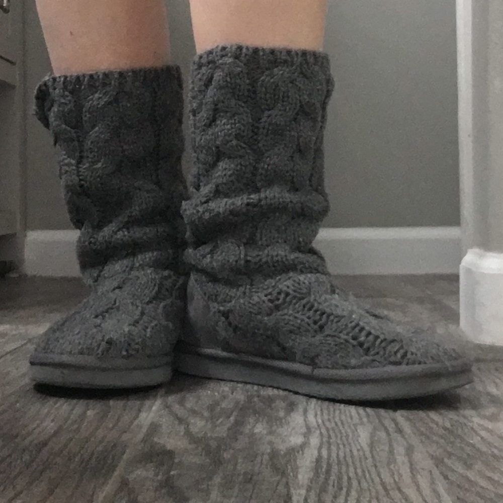 Grey sweater boots (: