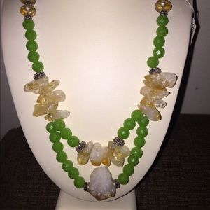 NEW! Rough CITRINE Choker Necklace 17"