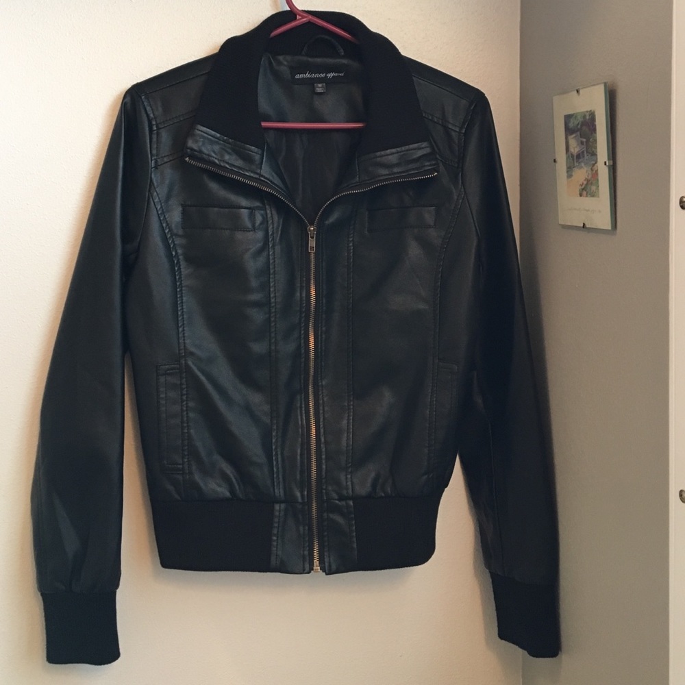 Leather jacket size medium(: