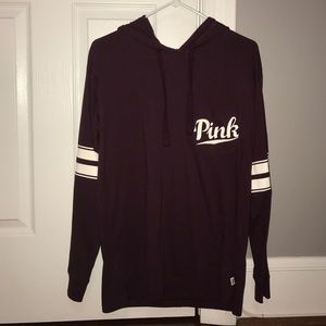 A burgundy Victoria Secret Pink shirt