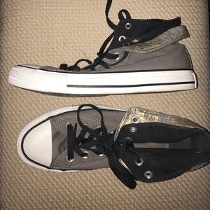 Gray, Gold and Black Women's Converse