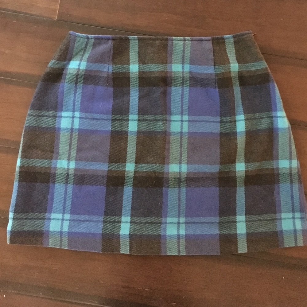 The Limited blue plaid mini skirt size 4
