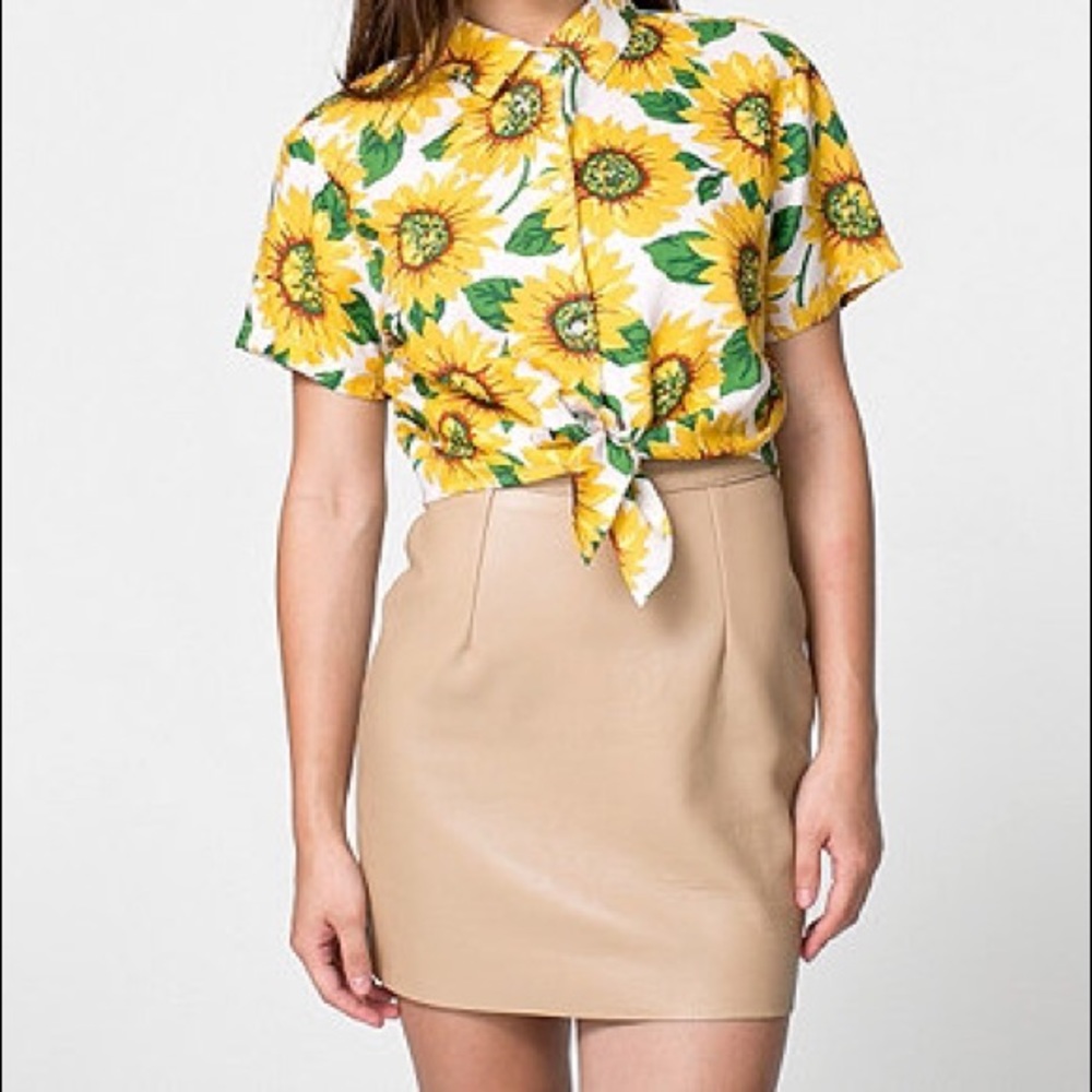 American Apparel Leather Mini Skirt