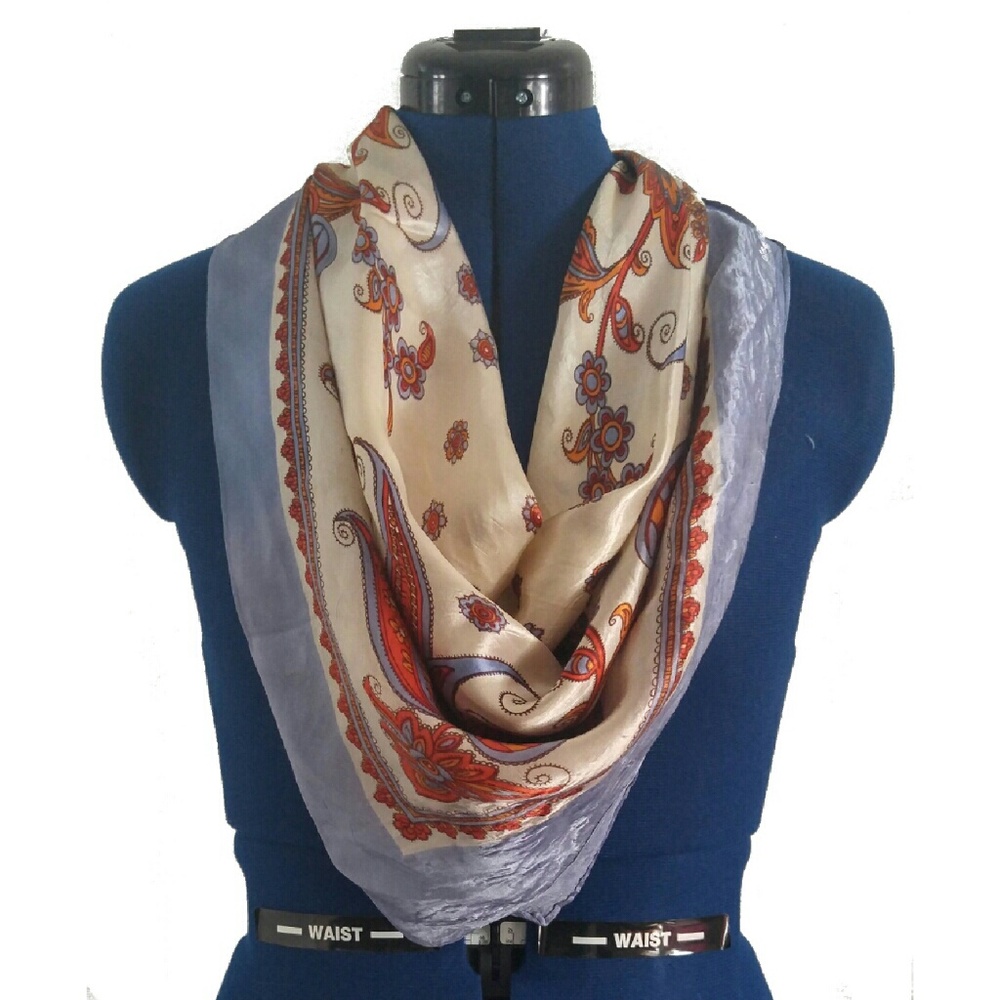 Bright Paisley Vintage Scarf