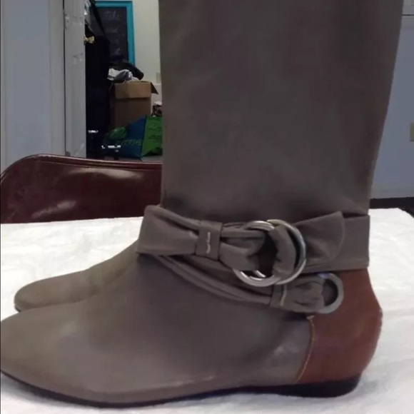 B.makowski taupe leather boots - Picture 1 of 4