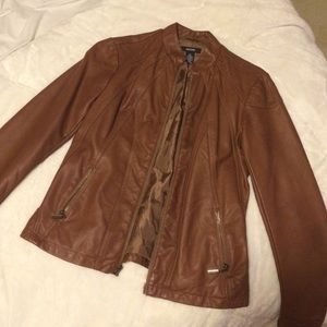 Alfani Brown Faux Leather Jacket