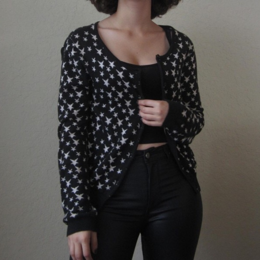 Starry Black and White Cardigan