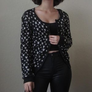 Starry Black and White Cardigan