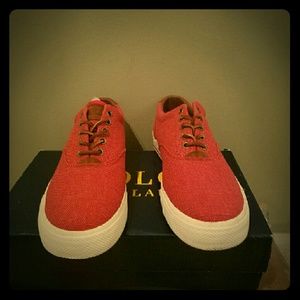 New Men's Polo Ralph Lauren Vaughn casual red shoe