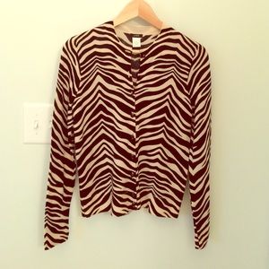 J Crew Zebra Cardigan M