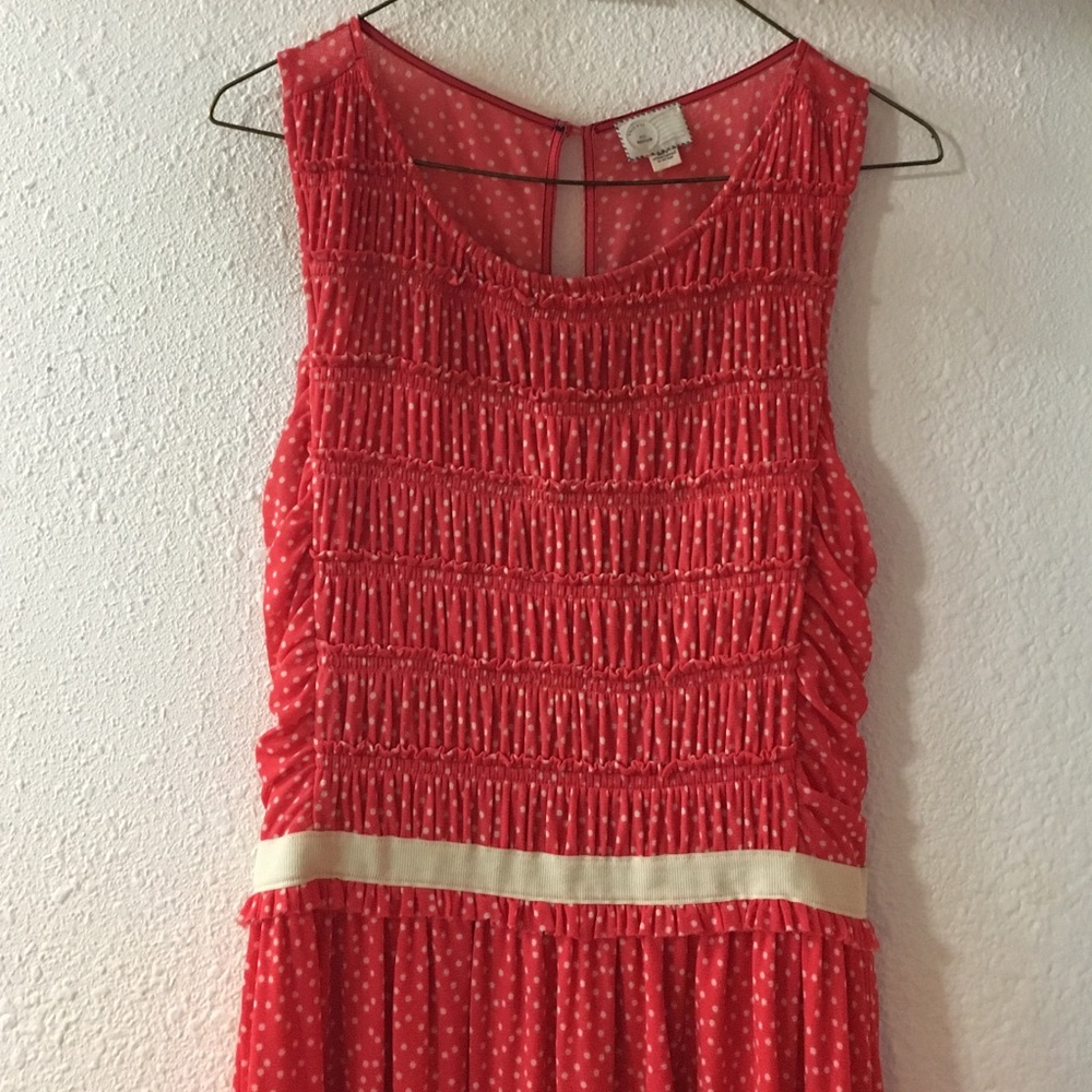 Anthropologie Red Polka Dot Dress size Medium