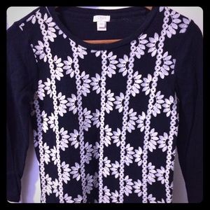 J. Crew Navy lace long-sleeve
