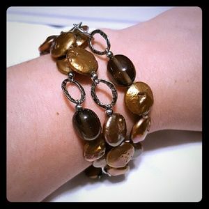 Silpada gold coin 3 strand bracelet