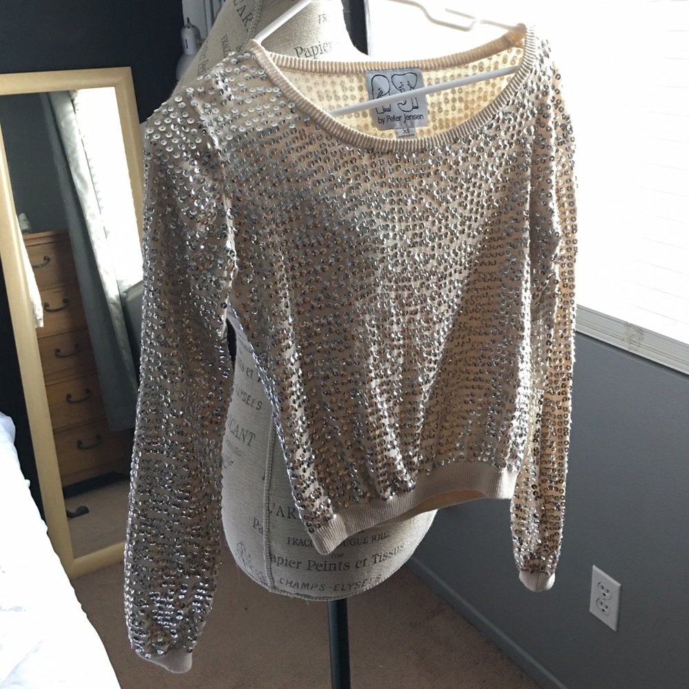By Peter Jensen Sequinced silver metallic size xs