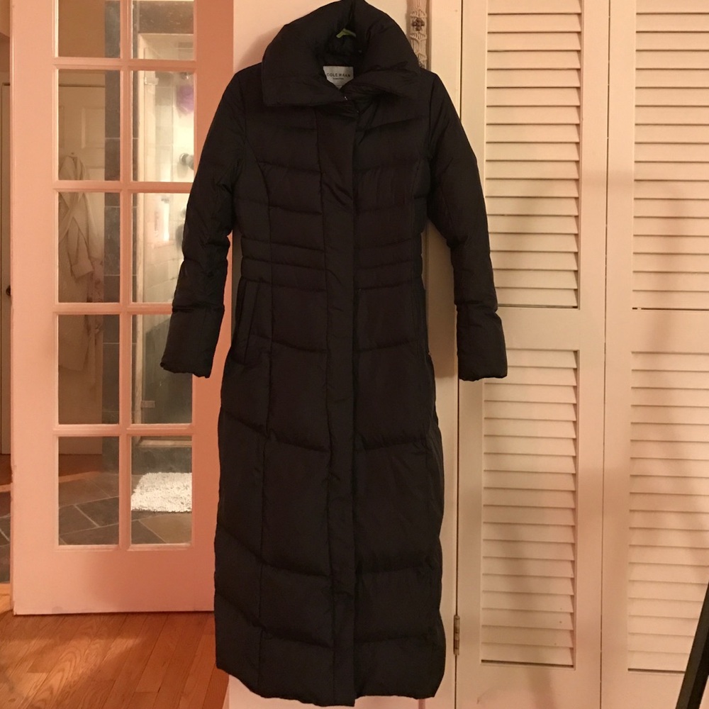 Cole Haan full length black winter coat