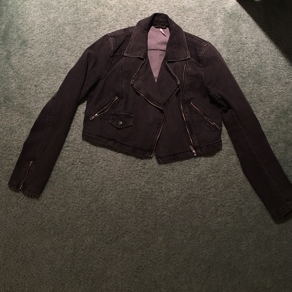 Free people crop Moto jacket
