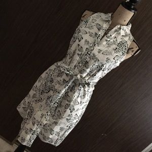 BR Sleeveless Leaf printed dress