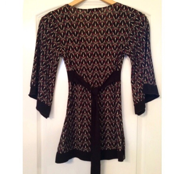 moa moa Boho bell sleeve stretch tie-back top - Picture 2 of 4