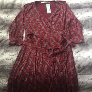 41 Hawthorn Renesme geo jersey faux wrap dress
