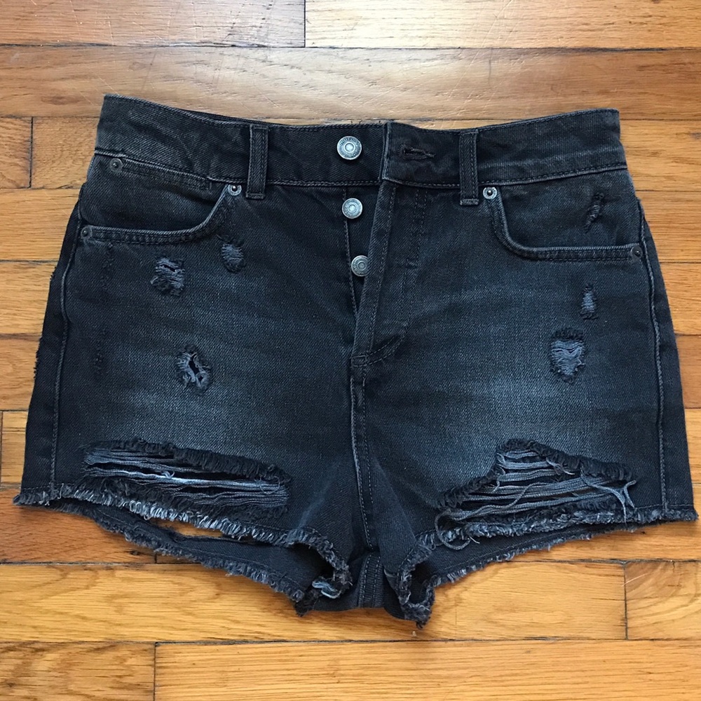 Topshop High Waisted Denim Shorts