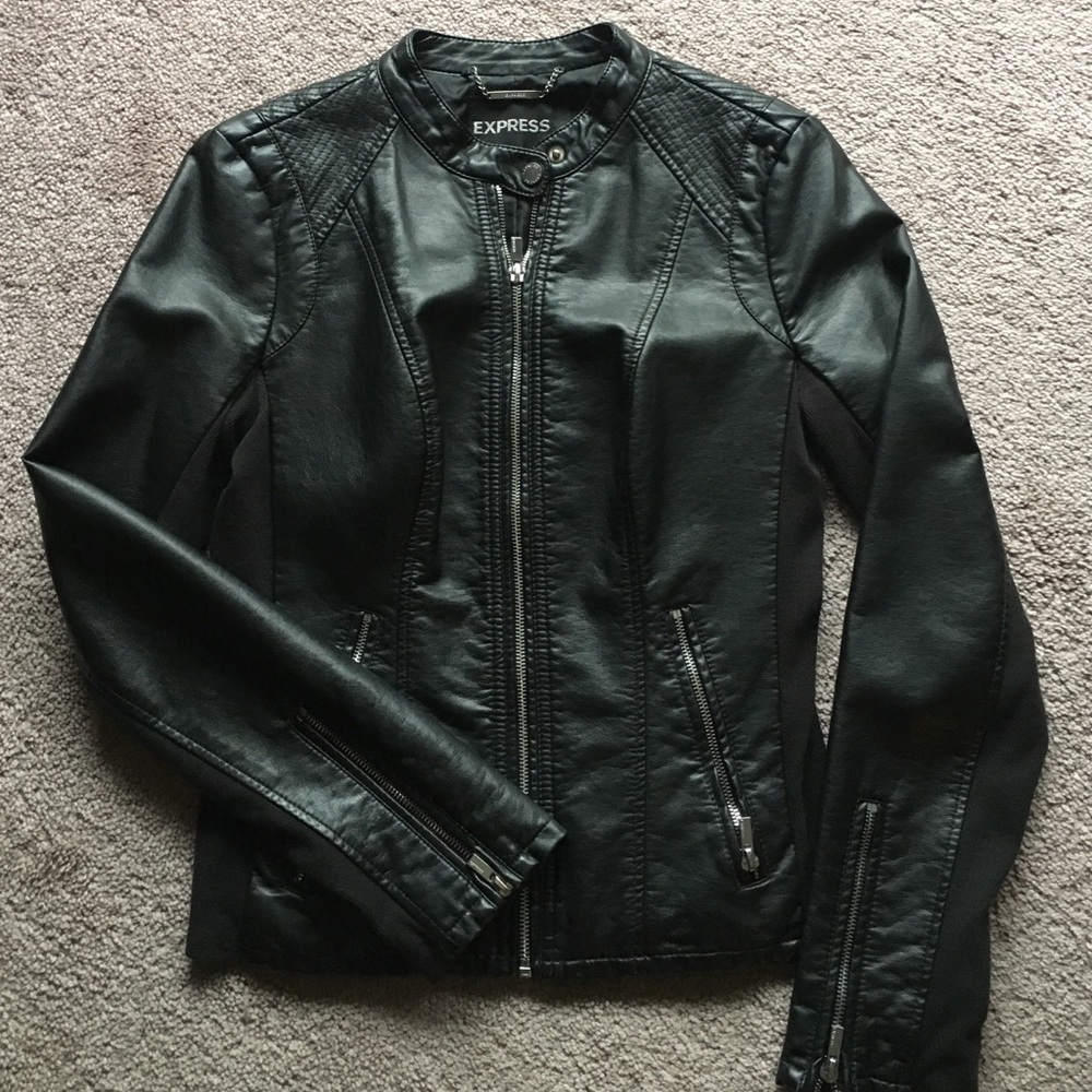 Express small faux leather jacket.