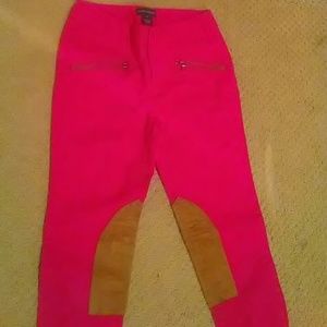 Ralph Lauren hot pink riding pants with patches