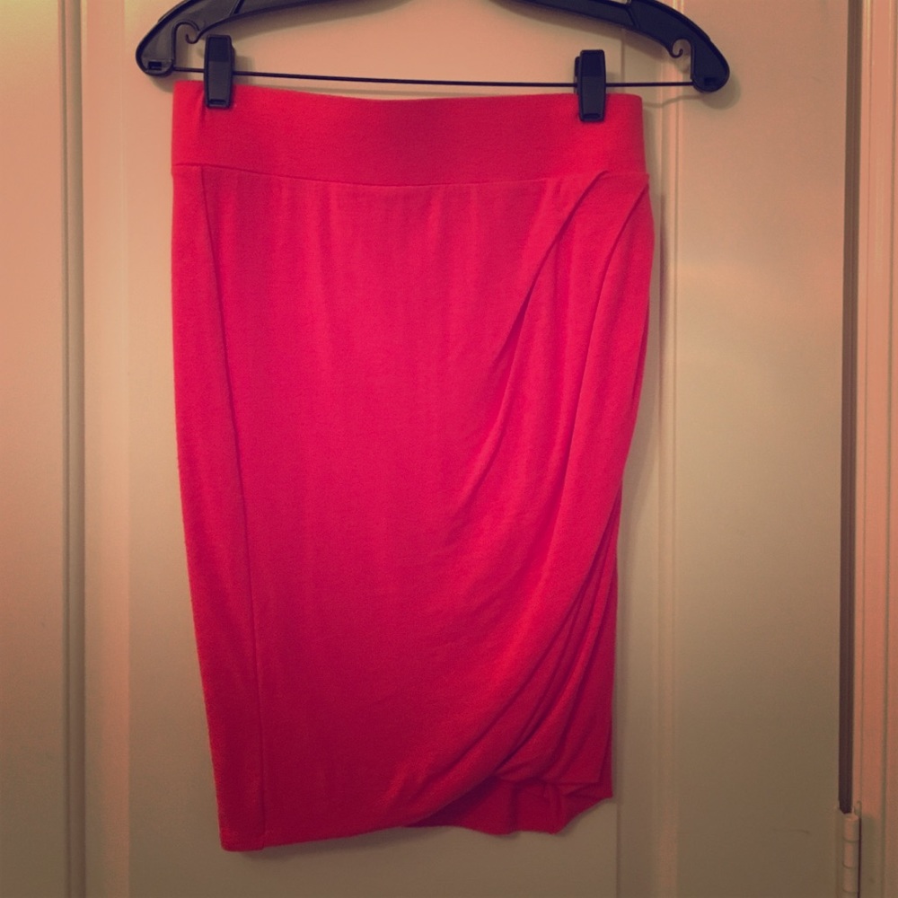 Red wrap effect mini skirt