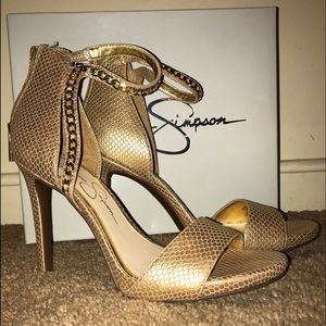 Jessica Simpson Gold Snakeskin Sandal